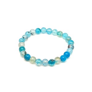 Világoskék tűz achát golyós gyerek ásvány karkötő 6mm, Ékszer, Karkötő, Ásványkarkötő, , MESKA