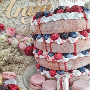 Gyümölcsös dekor piskóta-torta - otthon & életmód - dekoráció - asztal és polc dekoráció - dekorációs tál, tartó - Meska.hu