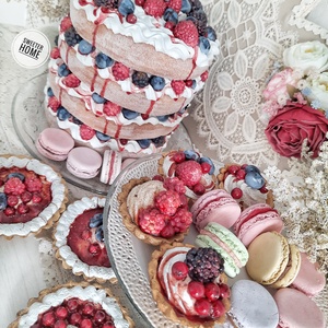 Gyümölcsös dekor piskóta-torta - otthon & életmód - dekoráció - asztal és polc dekoráció - dekorációs tál, tartó - Meska.hu