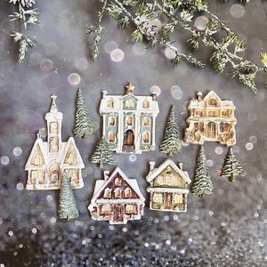 Karácsonyi falu, Kellékek & szerszámok, Díszíthető tárgyak, Kerámia, Gipszöntés, Festett tárgyak, MESKA