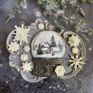 Hógömb és hópelyhek - kellékek & szerszámok - díszíthető tárgyak - kerámia - Meska.hu