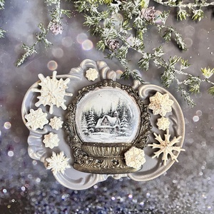 Hógömb és hópelyhek - kellékek & szerszámok - díszíthető tárgyak - kerámia - Meska.hu