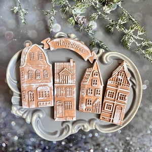 Mézeskalács házikók - kellékek & szerszámok - díszíthető tárgyak - kerámia - Meska.hu