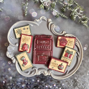 Karácsonyi postaláda - piros - Meska.hu