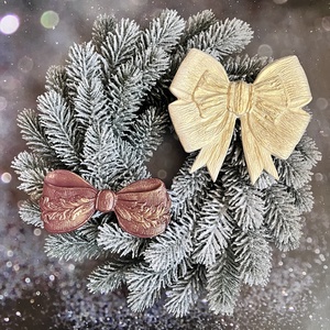 Karácsonyi masni - bordó - kellékek & szerszámok - díszíthető tárgyak - kerámia - Meska.hu