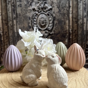 Szerelmes nyuszipár - kellékek & szerszámok - díszíthető tárgyak - kerámia - Meska.hu