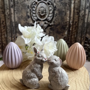 Szerelmes nyuszipár - kellékek & szerszámok - díszíthető tárgyak - kerámia - Meska.hu