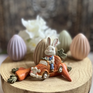 Répaautós nyuszi, Kellékek & szerszámok, Díszíthető tárgyak, Kerámia, Gipszöntés, Festett tárgyak, MESKA