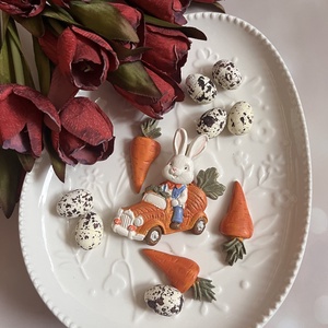 Répaautós nyuszi - kellékek & szerszámok - díszíthető tárgyak - kerámia - Meska.hu