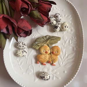 Kiskacsak esőben - kellékek & szerszámok - díszíthető tárgyak - kerámia - Meska.hu