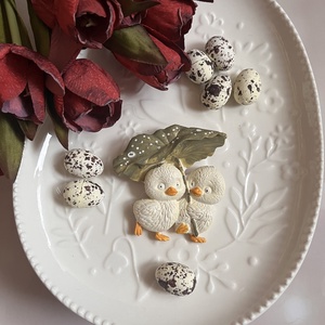 Kiskacsak esőben - kellékek & szerszámok - díszíthető tárgyak - kerámia - Meska.hu