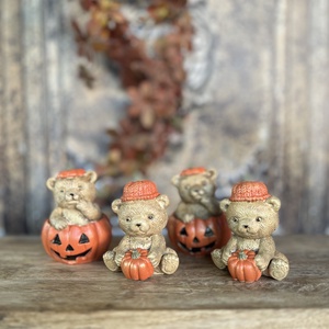 Halloween tökös macika - kellékek & szerszámok - díszíthető tárgyak - kerámia - Meska.hu