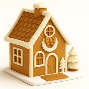 Mézeskalács- vagy Csokoládé Házikó dekoráció, Karácsony, Karácsonyi lakásdekoráció, Karácsonyi falu, házikó, Festészet, MESKA