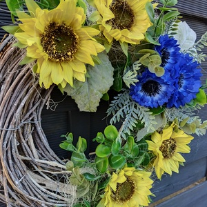 Nyári, napraforgós ajtódísz  - otthon & életmód - dekoráció - ajtó- és ablak dekoráció - ajtódísz & kopogtató - Meska.hu