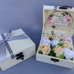 Akciós!!! Szülőköszöntő szappanvirág box  - otthon & életmód - dekoráció - Meska.hu