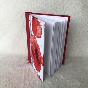 Pipacsos - piros A6-os notesz - otthon & életmód - papír, írószer - jegyzetfüzet & napló - Meska.hu