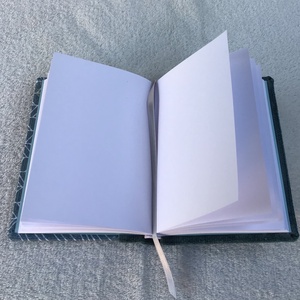 Türkizkék - vonal-mintás varrott, A6-os notesz - otthon & életmód - papír, írószer - jegyzetfüzet & napló - Meska.hu