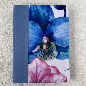 Kék orchideás A6-os notesz, Otthon & Lakás, Papír írószer, Jegyzetfüzet & Napló, Varrás, MESKA