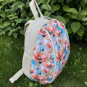 Csodás pipacsos pasztell színű hátitáska - táska & tok - hátizsák - hátizsák - Meska.hu