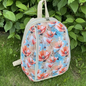 Csodás pipacsos pasztell színű hátitáska - táska & tok - hátizsák - hátizsák - Meska.hu