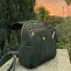 Mohazöld puha kicsi hátitáska - táska & tok - hátizsák - hátizsák - Meska.hu