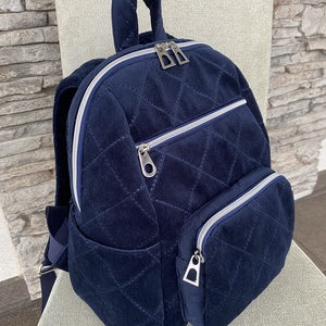 Mélykék, puha hátitáska - táska & tok - hátizsák - hátizsák - Meska.hu