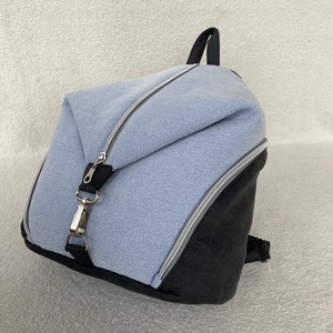 Egyedi megjelenésű hamvaskék és sötétszürke hátitáska - táska & tok - hátizsák - hátizsák - Meska.hu