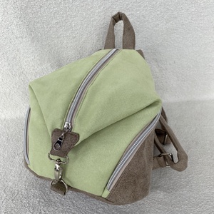 Egyedi megjelenésű kis világoszöld és drapp hátitáska - táska & tok - hátizsák - hátizsák - Meska.hu