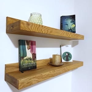 Lebegő tölgyfa polc dekorációhoz és könyvekhez  tömörfa polc - fali polc - Meska.hu