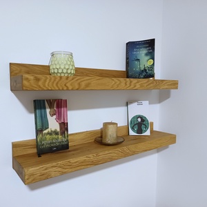 Lebegő tölgyfa polc dekorációhoz és könyvekhez  tömörfa polc - fali polc - otthon & életmód - bútor - polc - Meska.hu