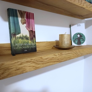 Lebegő tölgyfa polc dekorációhoz és könyvekhez  tömörfa polc - fali polc - otthon & életmód - bútor - polc - Meska.hu