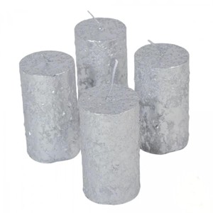 Fröcskölt henger gyertya 50x90 mm - ezüst szett - kellékek & szerszámok - dekorációs kellékek - dekorációs gyertya - Meska.hu
