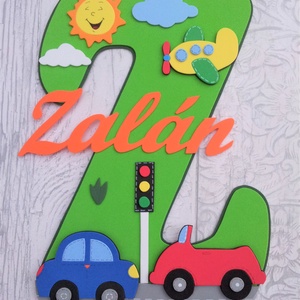 Dekorgumi gyerekszoba dekoráció névtábla járművekkel, Otthon & Lakás, Babaszoba, gyerekszoba, Gyerek névtábla, Mindenmás, MESKA