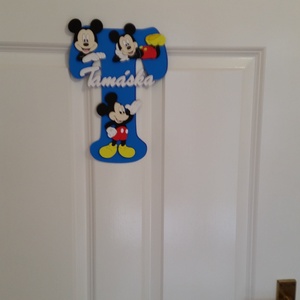 Dekorgumi gyerekszoba dekoráció névtábla Mickey egér -  - Meska.hu