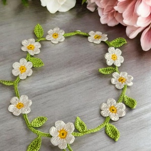 Horgolt nyaklánc, Ékszer, Nyaklánc, Medál nélküli nyaklánc, Horgolás, MESKA