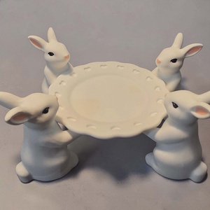 Húsvéti nyuszis tálaló - otthon & életmód - dekoráció - dekoratív figurák és szobrok - Meska.hu