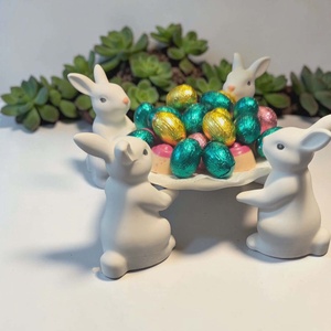 Húsvéti nyuszis tálaló - otthon & életmód - dekoráció - dekoratív figurák és szobrok - Meska.hu