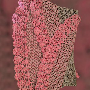 Horgolt félhold sál - ruha & divat - sál, sapka, kendő - sál - Meska.hu