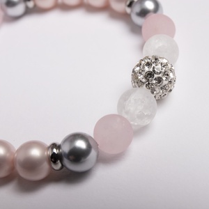 Elegáns shell pearl, kristályos gyönggyel, Akció!, Ékszer, Karkötő, Gyöngyös karkötő, Ékszerkészítés, Gyöngyfűzés, gyöngyhímzés, MESKA