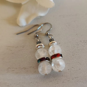 Egyedi hóember fülbevaló! - ékszer - fülbevaló - lógó fülbevaló - Meska.hu