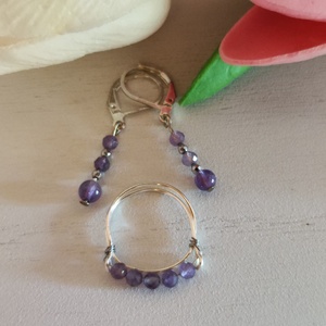 Ametiszt fülbevaló! - ékszer - fülbevaló - lógó fülbevaló - Meska.hu