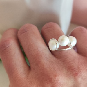 Egyedi shell pearl gyöngyös gyűrű, Ékszer, Gyűrű, Gyöngyös gyűrű, Ékszerkészítés, Gyöngyfűzés, gyöngyhímzés, MESKA
