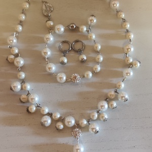 Különleges, shell pearl, ásvány szett!!, Esküvő, Ékszer, Ékszerszett, Ékszerkészítés, Gyöngyfűzés, gyöngyhímzés, MESKA