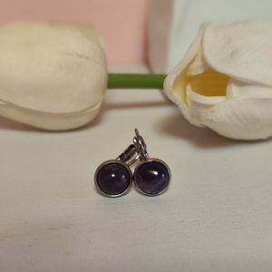 Kislány ametiszt fülbevaló!, Ékszer, Fülbevaló, Lógós kerek fülbevaló, Ékszerkészítés, Gyöngyfűzés, gyöngyhímzés, MESKA