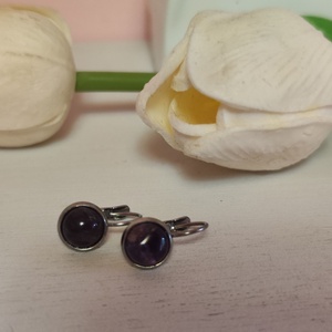 Kislány ametiszt fülbevaló! - ékszer - fülbevaló - lógós kerek fülbevaló - Meska.hu