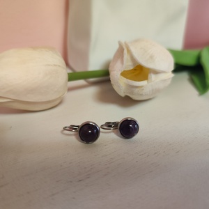 Kislány ametiszt fülbevaló! - ékszer - fülbevaló - lógós kerek fülbevaló - Meska.hu