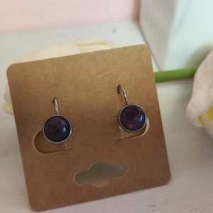 Kislány ametiszt fülbevaló! - ékszer - fülbevaló - lógós kerek fülbevaló - Meska.hu