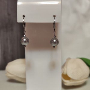Shell pearl - hematit fülbevaló! - ékszer - fülbevaló - lógós kerek fülbevaló - Meska.hu