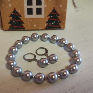 Shell pearl -hematit szett díszcsomagolásban! - ékszer - ékszerszett - Meska.hu