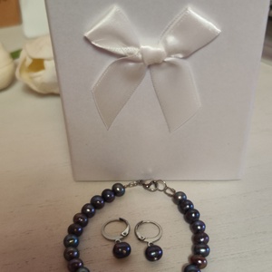 Különleges tenyésztett gyöngy ékszer szett díszdobozban! - ékszer - ékszerszett - Meska.hu